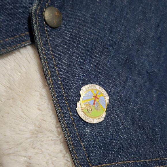 Christian Bikers Association Blue Denim Vest MC Abbotsford BC Canada Handmade - Picture 4 of 14